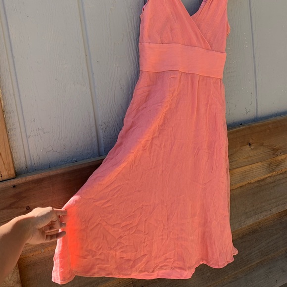 J. Crew vintage silk coral side zip fully lined flowy mid length dress - Picture 10 of 16